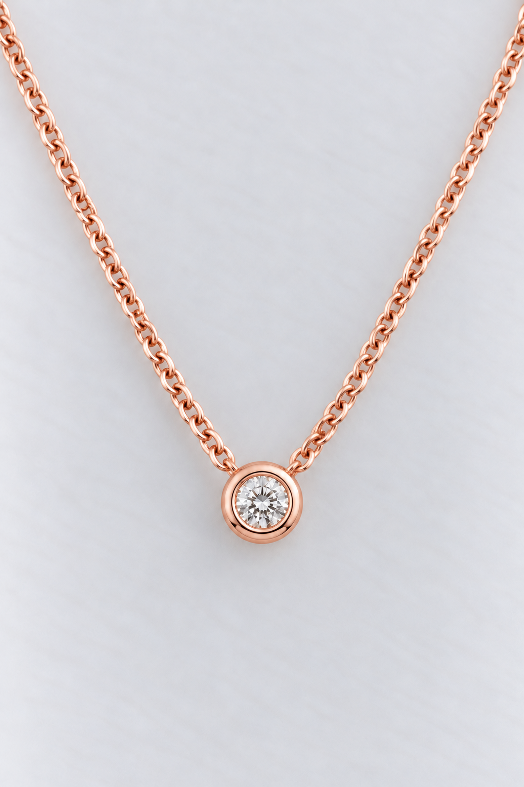 9ct Rose Gold Diamond Slider Pendant and Chain