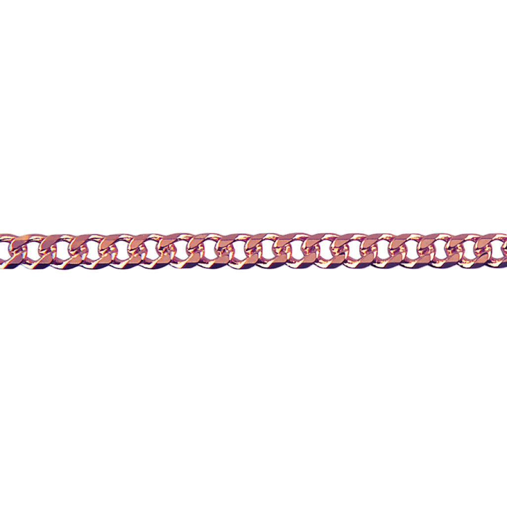 Gold Bevelled Curb Diamond Cut Chain