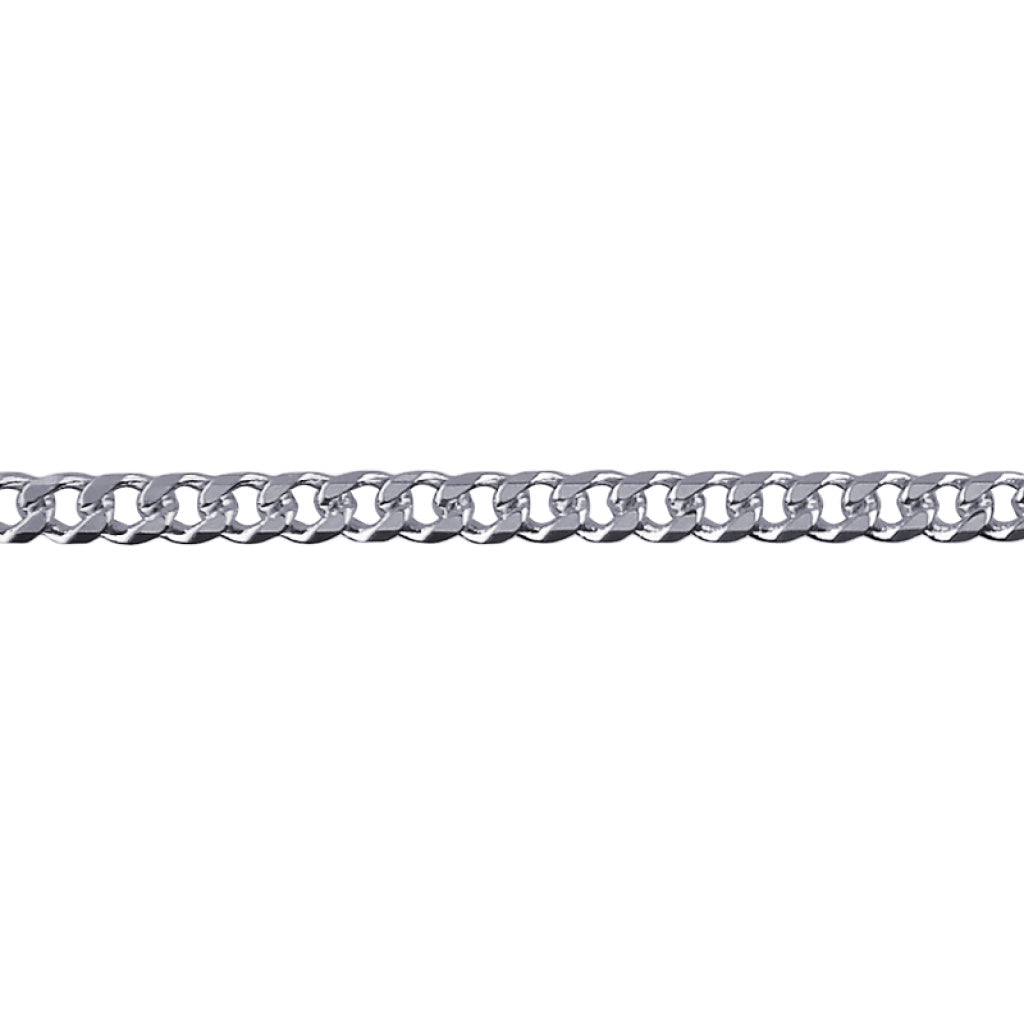 Gold Bevelled Curb Diamond Cut Chain