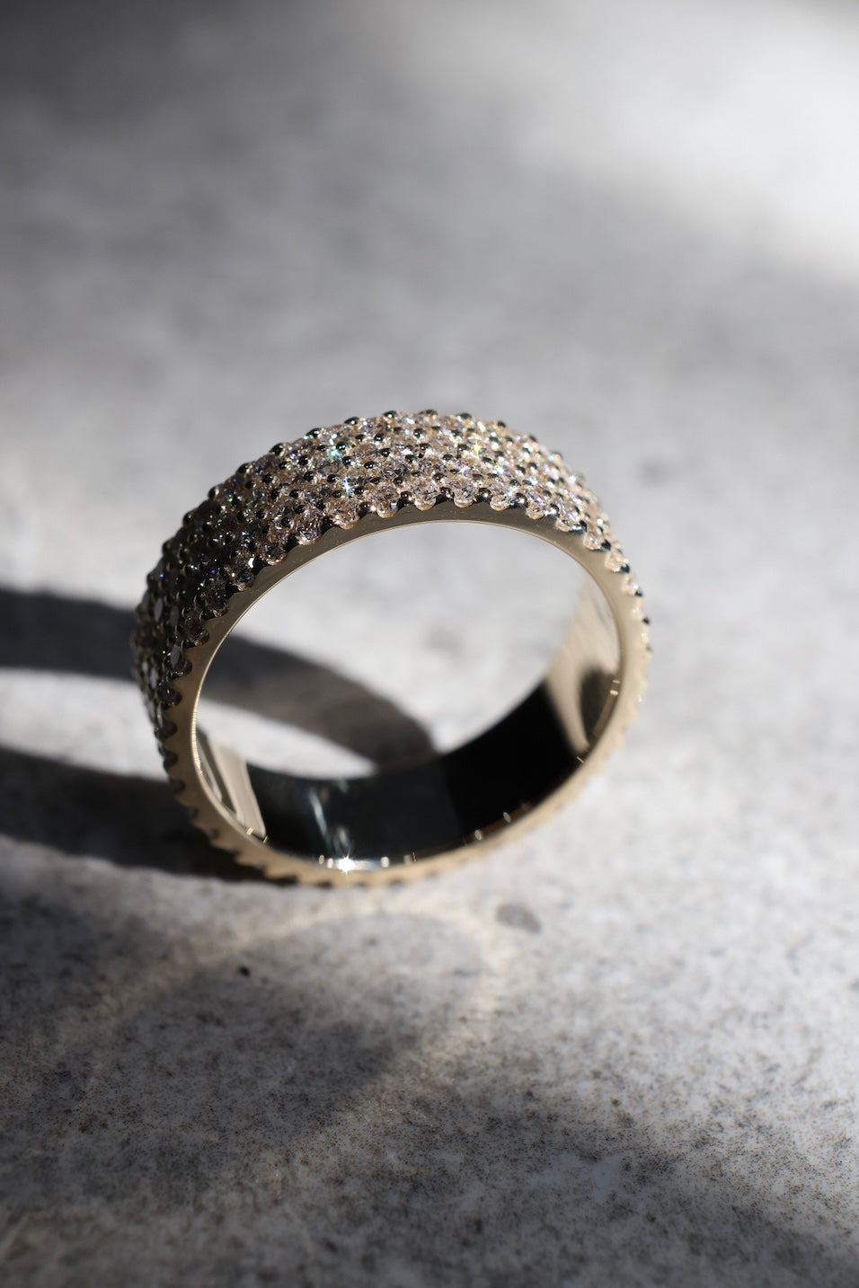 9ct Yellow Gold Full Diamond Set Cigar Band