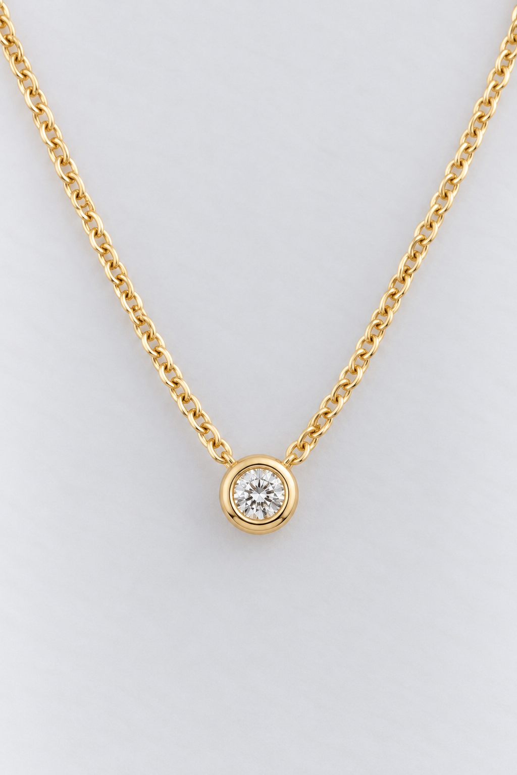 9ct yellow gold natural diamond bezel set slider pendant