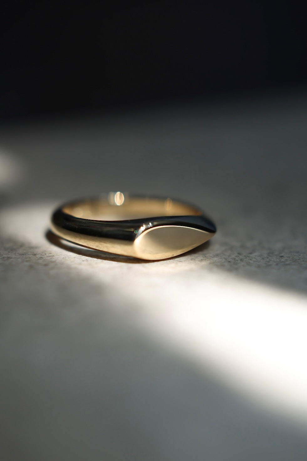 Yellow Gold Pear Shaped Signet Ring