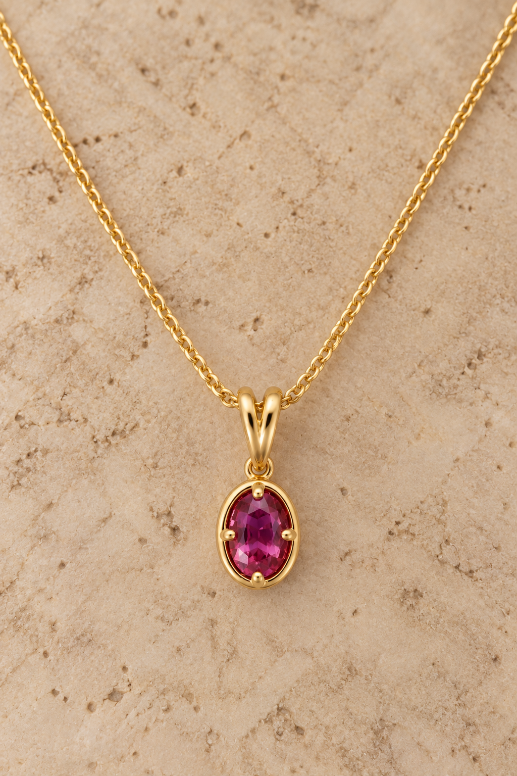 Virelle 9ct Yellow Gold Pink Sapphire pendant
