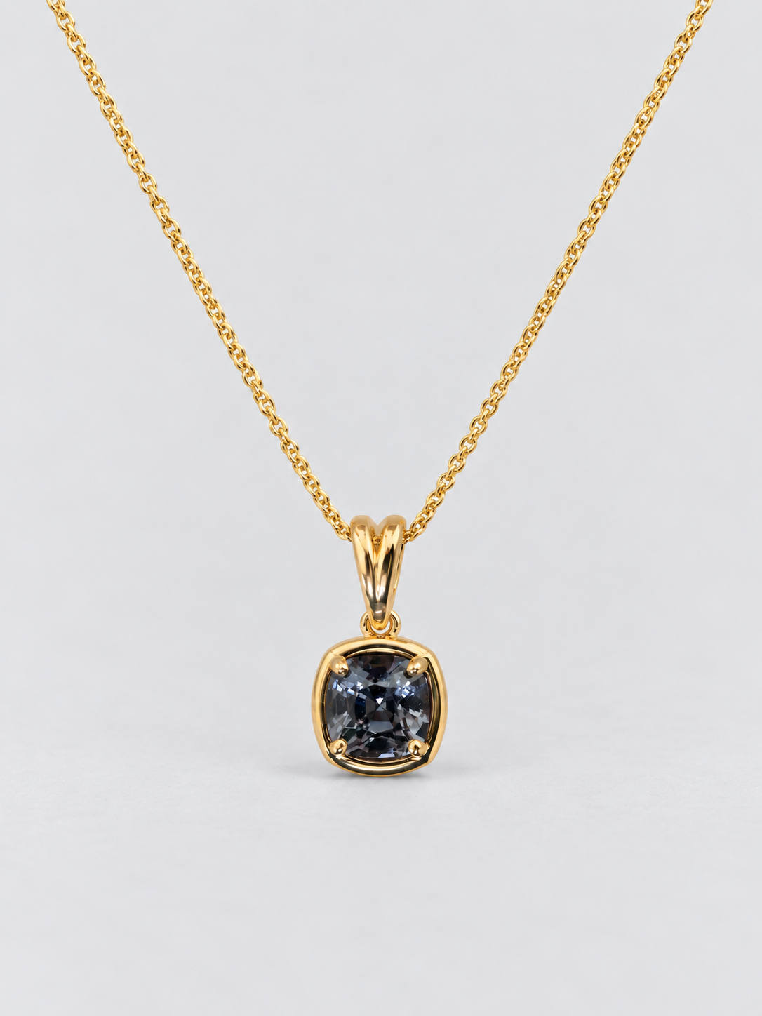 Virelle Cushion Cut Violet Spinel 9Y Pendant