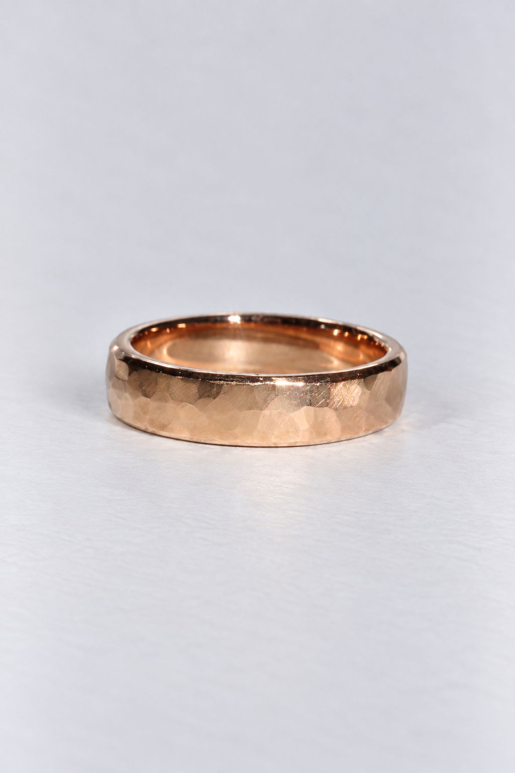 hammered brushed rose gold wedding ring