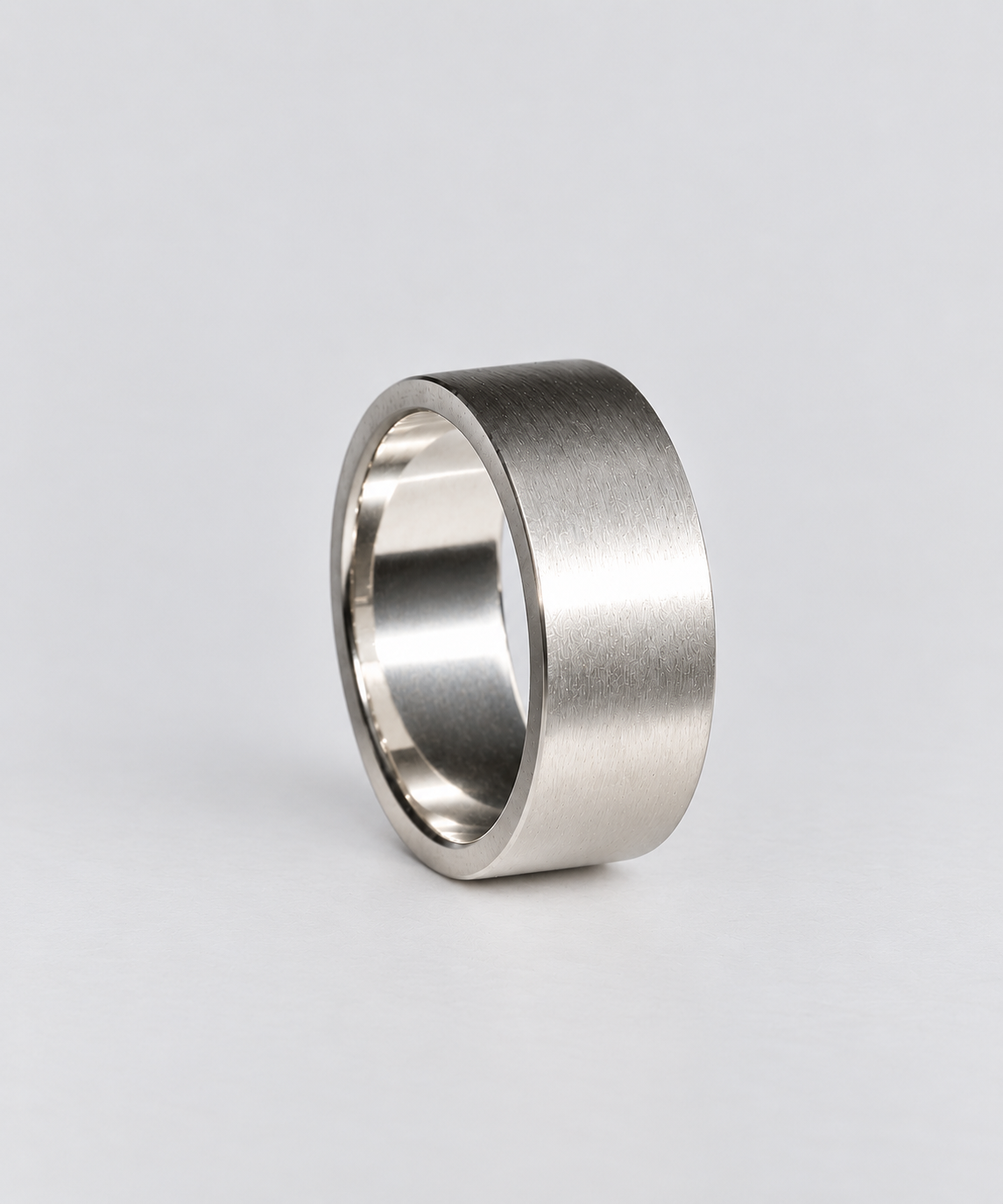 mens platinum brushed wedding ring