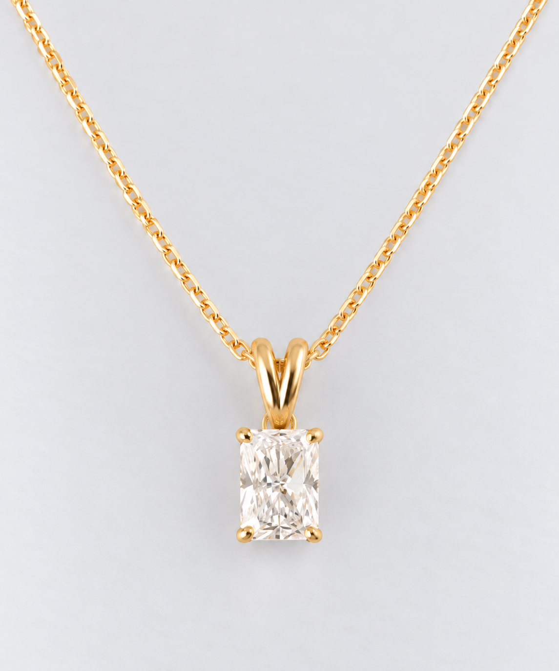 1.00ct Radiant Lab Grown Diamond Pendant and Chain 