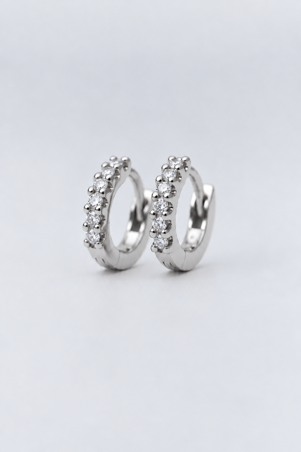 9W 10.25mm Natural Diamond Hoops 
