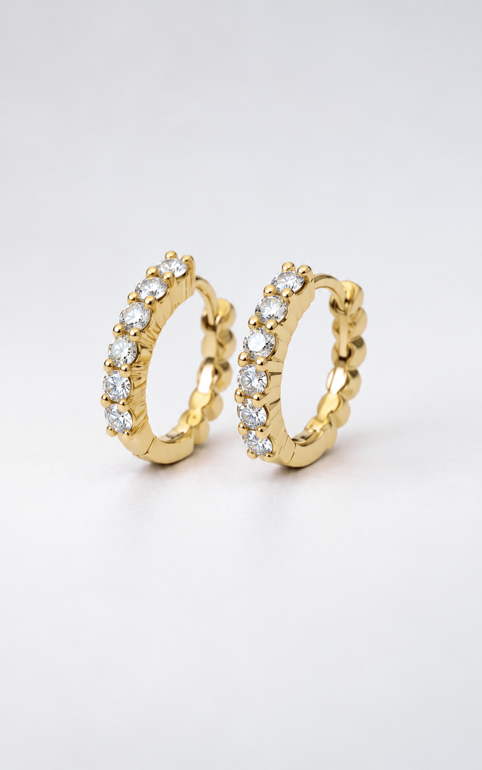 9Y 12.90mm Natural Diamond Hoops 