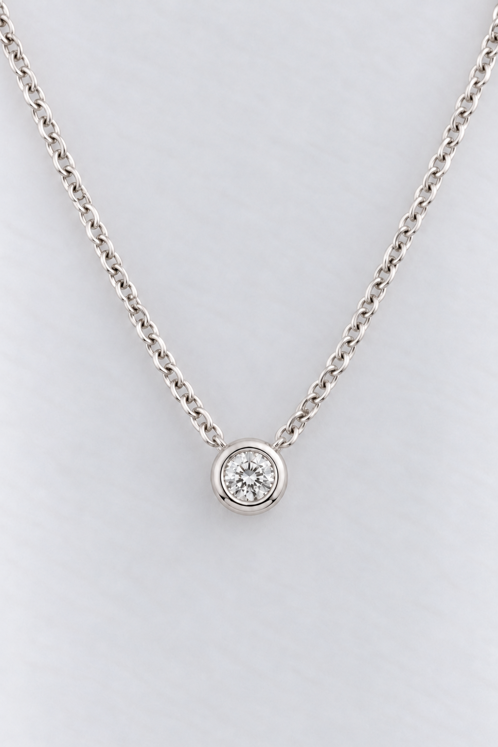 9ct white gold natural diamond slider pendant and chain 
