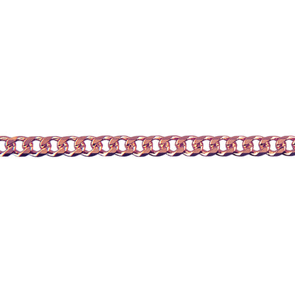 Gold Bevelled Curb Diamond Cut Chain