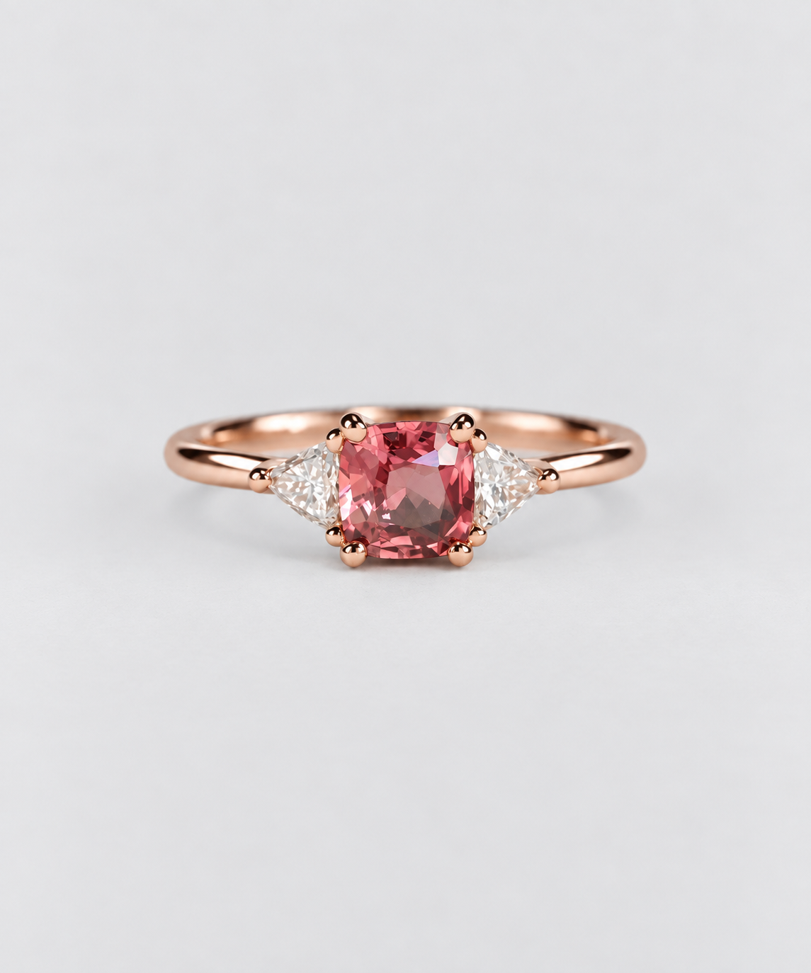 Belle - Cushion pink spinel 18ct Rose gold
