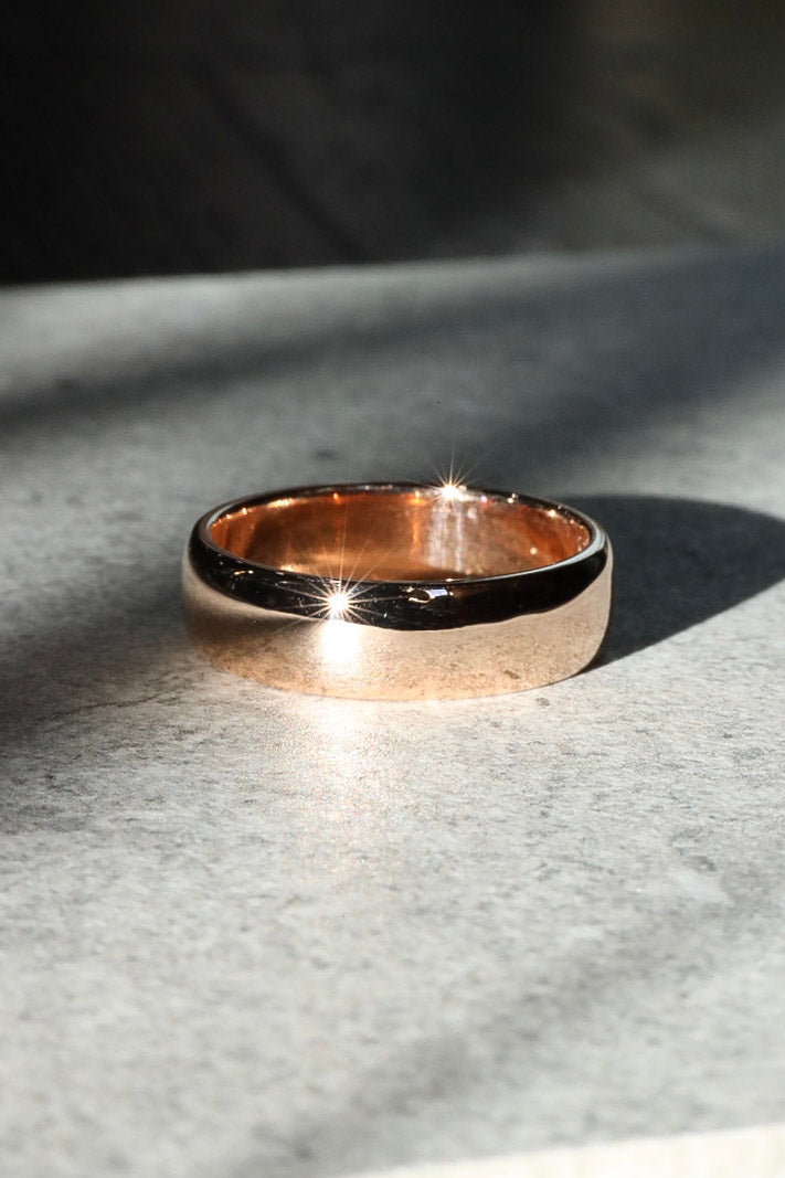 18ct Rose gold men's classic wedding ring