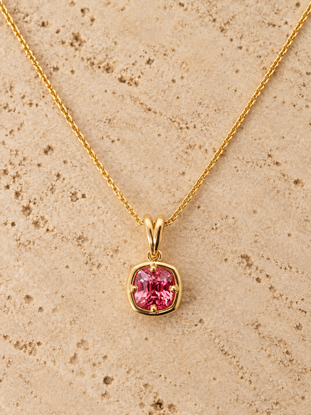 Virelle Pink Spinel Sapphire Pendant 9Y 