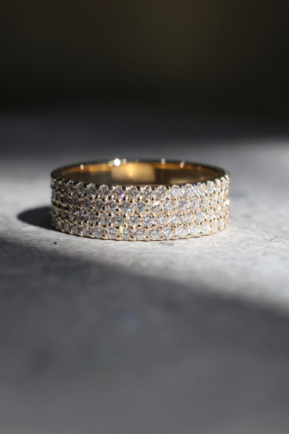 9ct Yellow Gold Full Diamond Set Cigar Band 