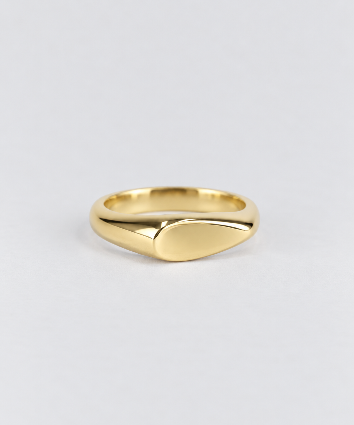 9ct yellow gold classic pear shaped signet ring