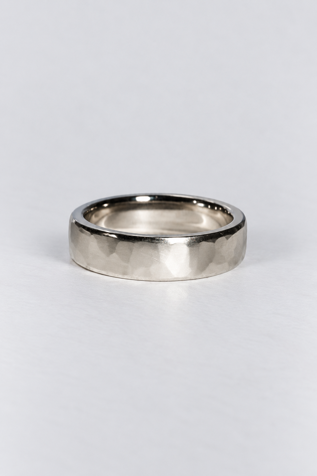 platinum brushed hammered mens wedder